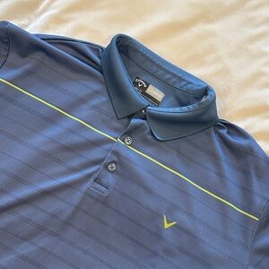 Callaway Men's Navy and Lime Polo Shirt
